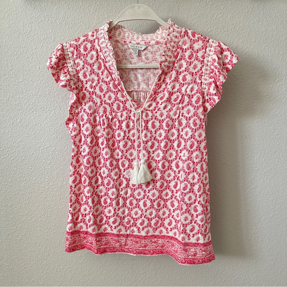 Lucky Brand Never worn Pink Floral Women's Top